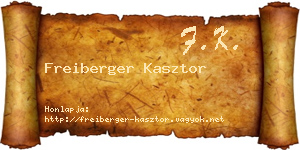 Freiberger Kasztor névjegykártya